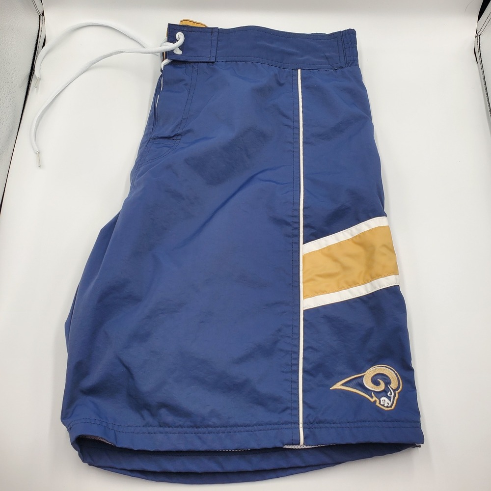 NFL‎ Team Apparel Los Angeles Rams Board Shorts Mens XL Navy Blue Swim Trunks